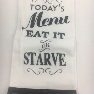 Funny Kitchen Towel "Today's Menu Eat It or Starve